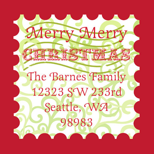 Christmas Stamp Square Address Labels